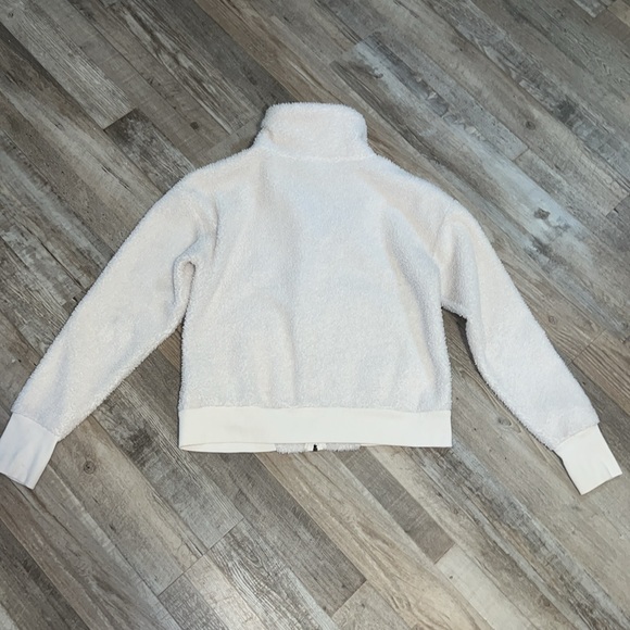 White Fleece Zip Up Jacket - Picture 7 of 8